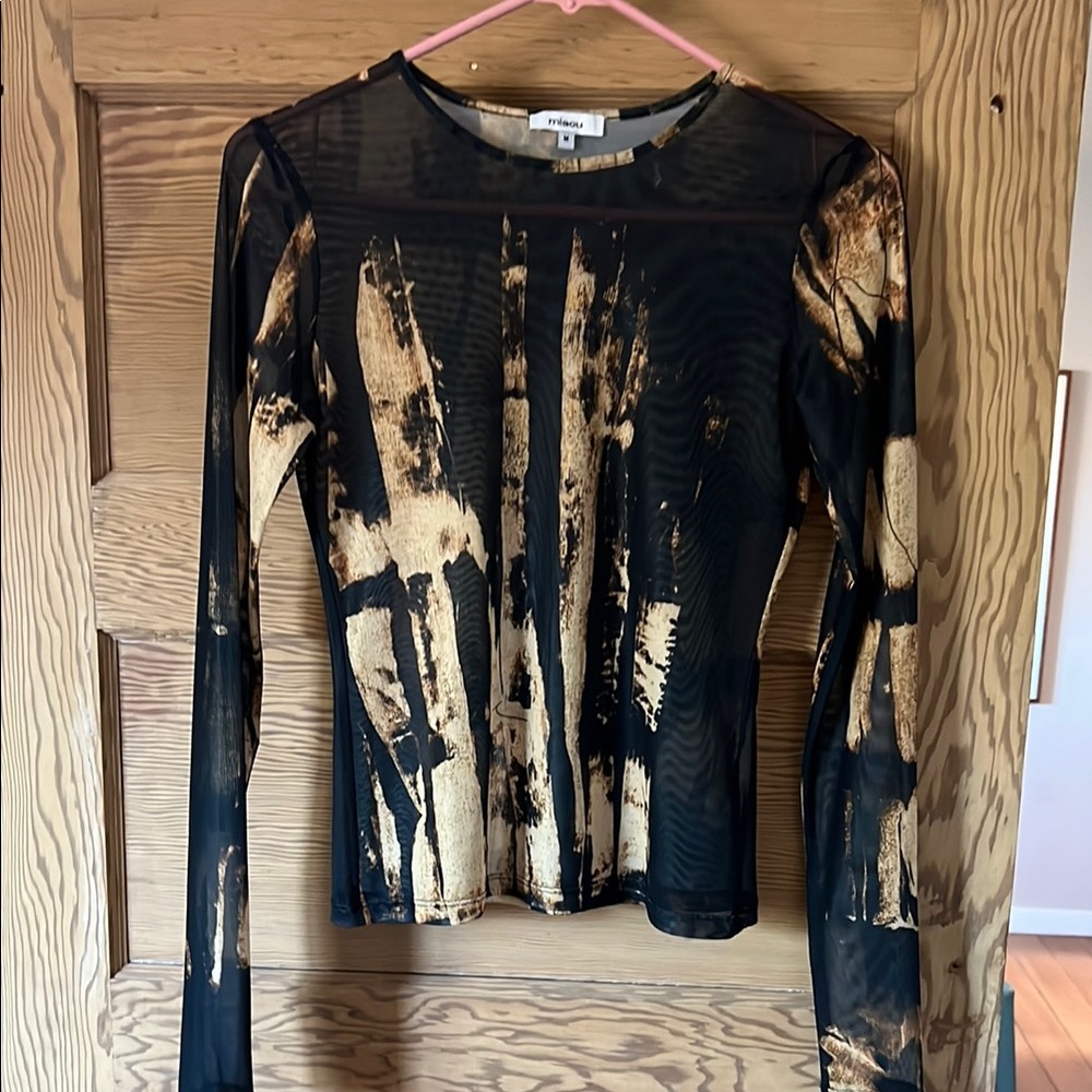 Miaou Black Fitted Graphic Long Sleeve